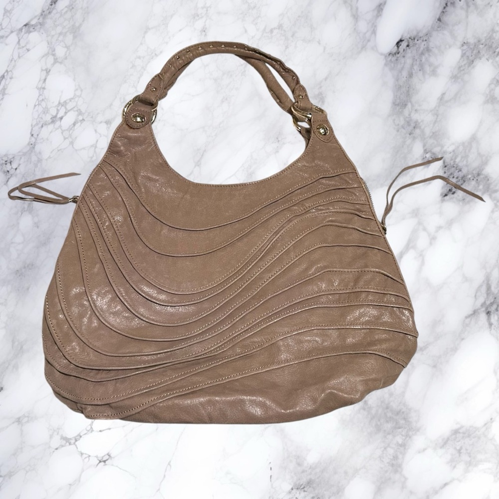 Elliott Lucca XL Purse Tan Light Brown Large Magnetic Shoulder - Picture 1 of 13